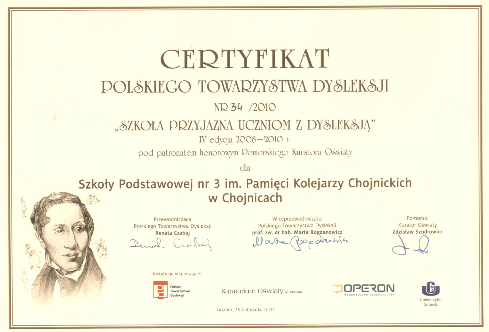certyfikat 2010